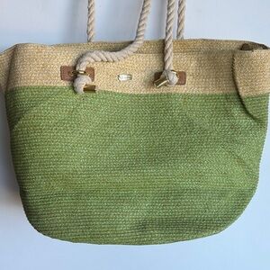 Elegant Green and Tan Tote Bag